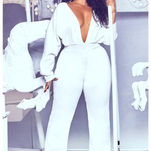 Royal White Jump Suit